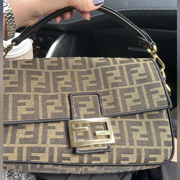 Fendi Baguette purse Brown FF jacquard fabric bag authentic - Picture 4 of 16